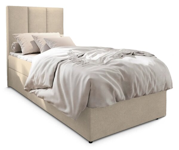 Oblazinjena postelja boxspring MERALIS 80x200 cm bež Vzmetnica: Vzmetnica Bonell