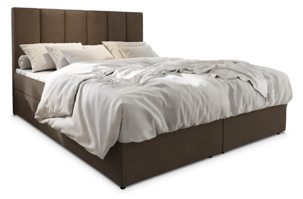 Oblazinjena postelja boxspring MERALIS 160x200 cm rjava Vzmetnica: Vzmetnica Bonell