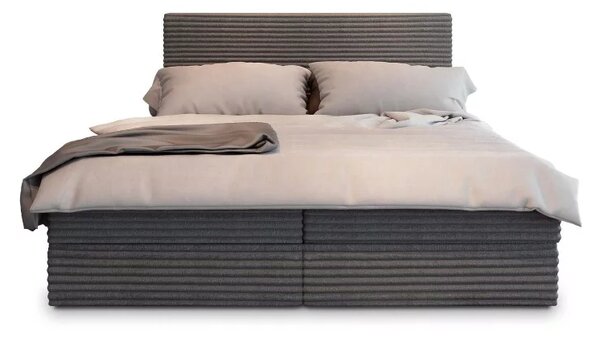 PROMOCIJA Oblazinjena postelja boxspring ISPIRA 140x200 cm siva II. kakovost Vzmetnica: Vzmetnica Bonell