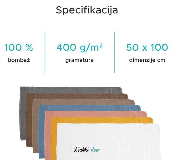 Brisača DUAL BASIC 50 x 100 cm bež, 100% bombaž