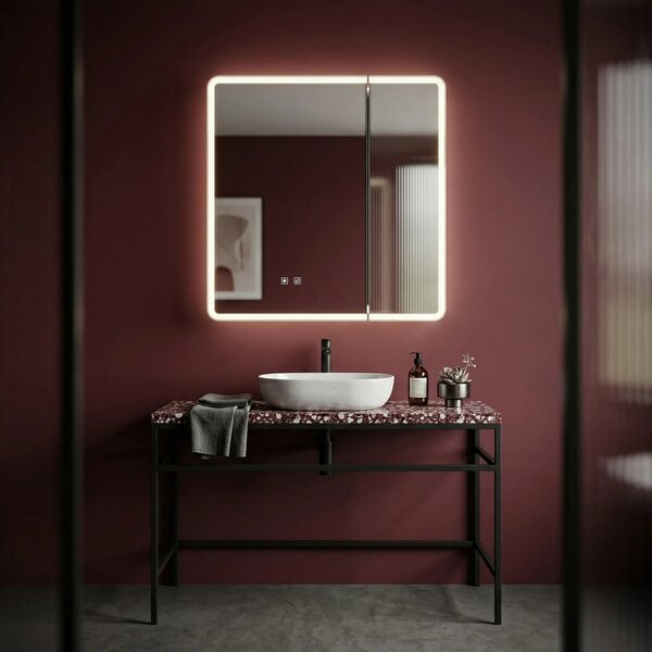 Omara z ogledalom in LED osvetlitvijo M1011-60 60x70