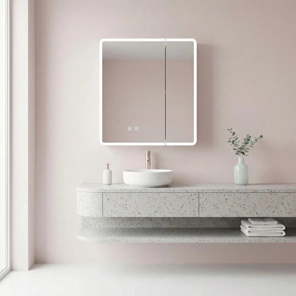 Omara z ogledalom in LED osvetlitvijo M1011-60 60x70