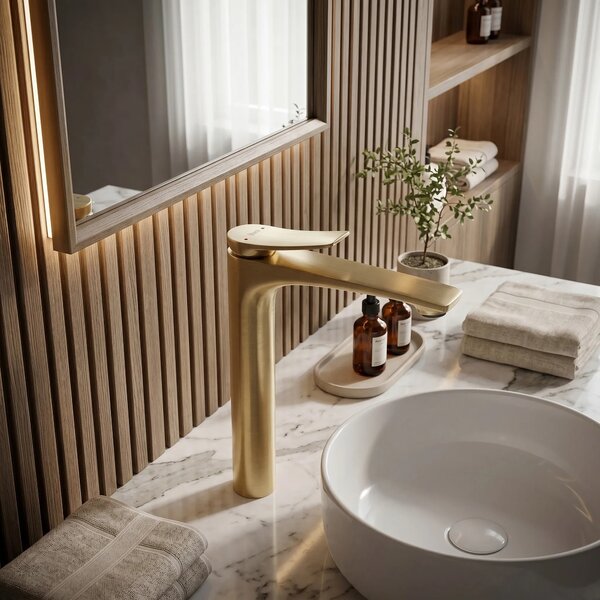 Mešalnik za umivalnik PREMIUM REA Vision Brush Gold High