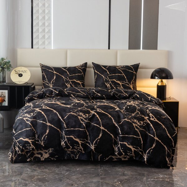 Posteljnina iz mikrovlaken OBSIDIAN črna Dimenzije posteljnine: 70 x 80 cm | 140 x 200 cm