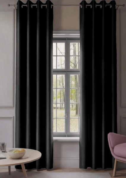 2x Črna zavesa OXFORD 140x250 cm