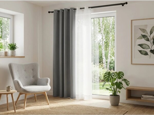2x Svetlo siva zavesa OXFORD 140x250 cm