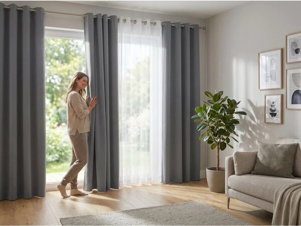 2x Svetlo siva zavesa OXFORD 140x250 cm