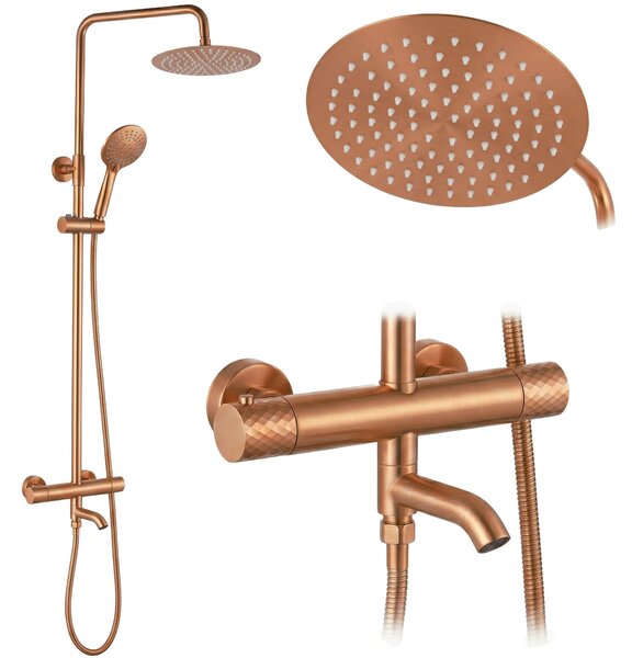 Tuš set s termostatom Rea Lungo Diamond Copper Brush