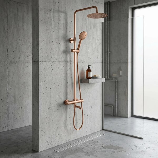 Tuš set s termostatom Rea Lungo Diamond Copper Brush