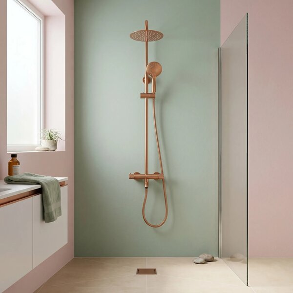 Tuš set s termostatom Rea Lungo Diamond Copper Brush