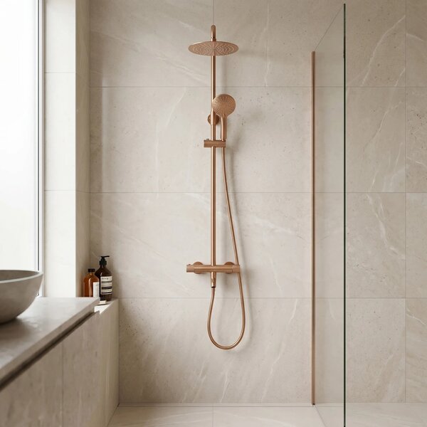 Tuš set s termostatom Rea Lungo Diamond Copper Brush