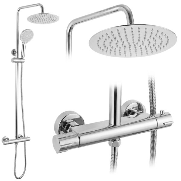 Pršni komplet brez izliva s termostatom Rea Lungo Chrome