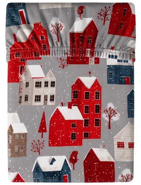 Rjuha iz mikrovlaken WINTER COTTAGE siva 90x200 cm