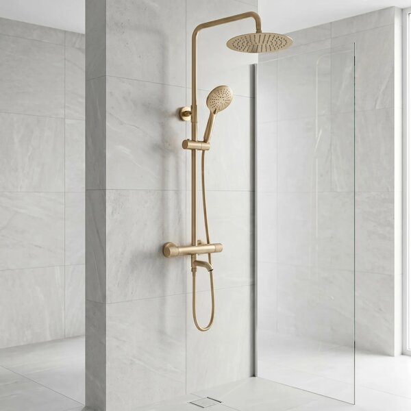Tuš set s termostatom Rea Lungo Diamond Gold Brush