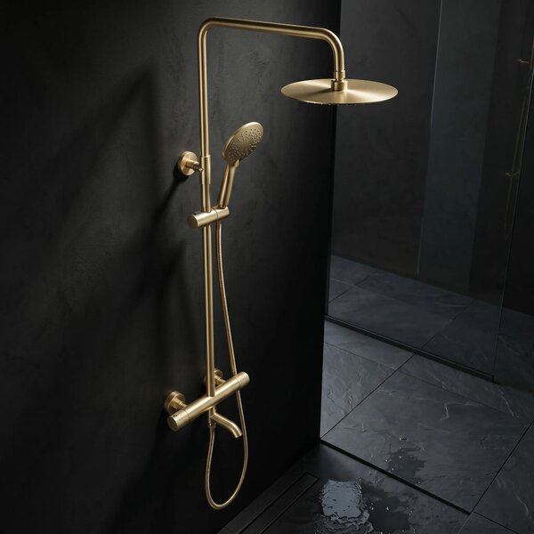Tuš set s termostatom Rea Lungo Diamond Gold Brush