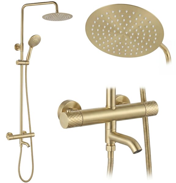 Tuš set s termostatom Rea Lungo Diamond Gold Brush