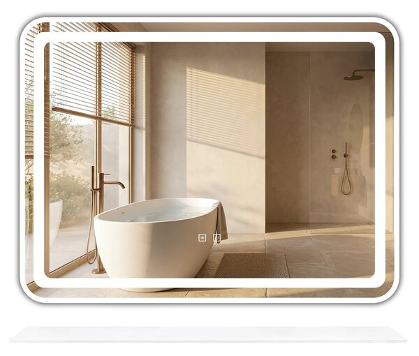 LED stensko ogledalo s polico 80x60 cm L-8060