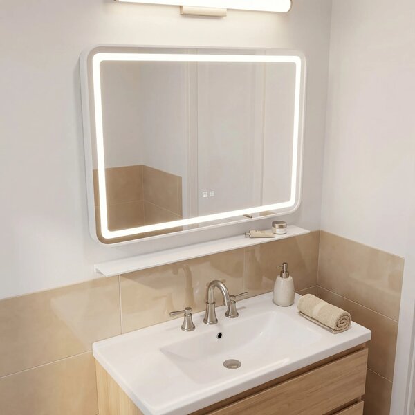 LED stensko ogledalo s polico 80x60 cm L-8060