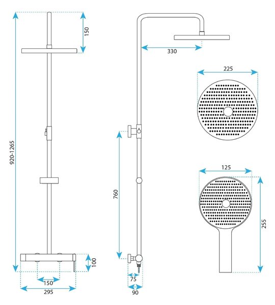 Komplet za prhanje Rea Rivo Brush Gold