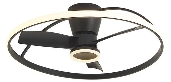 Stropni ventilator črn vklj. LED z daljinskim upravljalnikom - Steer
