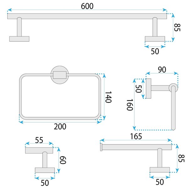 Set kopalniških dodatkov GRID Brush Nickel 4 deli