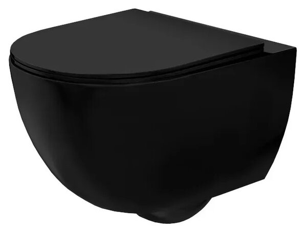 WC školjka Carlo Mini Black Mat + Bidet Carlo Black Set