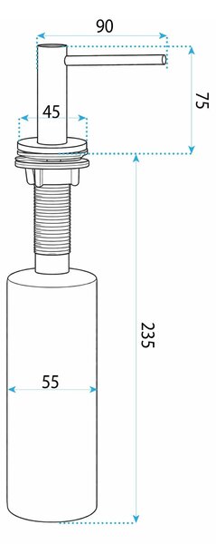 Dozirnik za tekočino za umivalnik Rea DEX Brush Copper