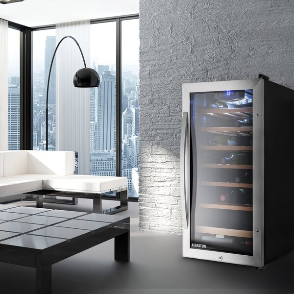 Klarstein Vivo Vino 26, 88 litrov, hladilnik za vino, 26 steklenic, črna, LED