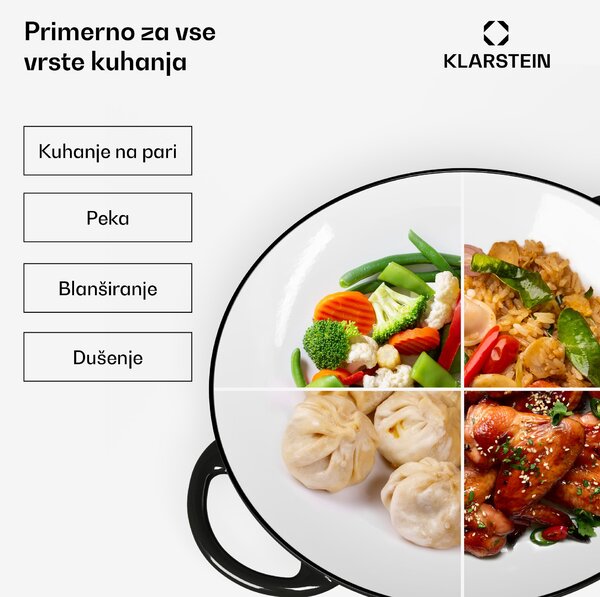 Klarstein Jersey wok iz litega železa, emajliran okrogel