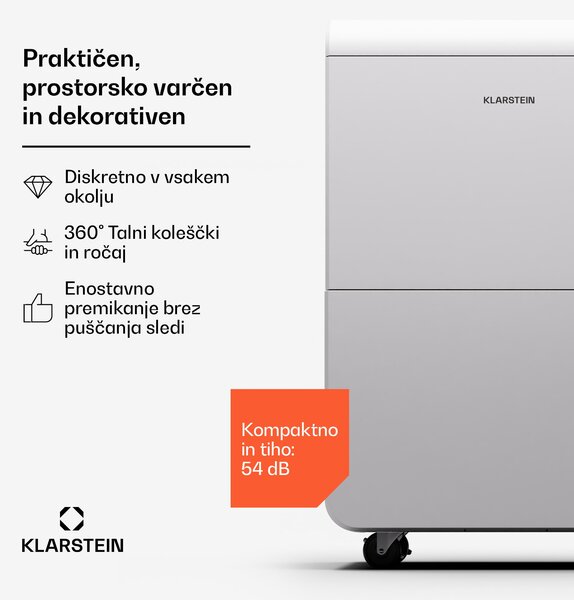 Klarstein DryFy Grand Smart 70, razvlaževalnik zraka, WiFi, kompresijski, 70l/24h, 90-140 m²