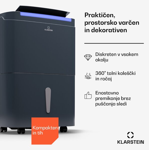 Klarstein DryFy Connect 40 Smart, Razvlaževalec, WiFi, Kompresorski, 40l/d, 60-70m²