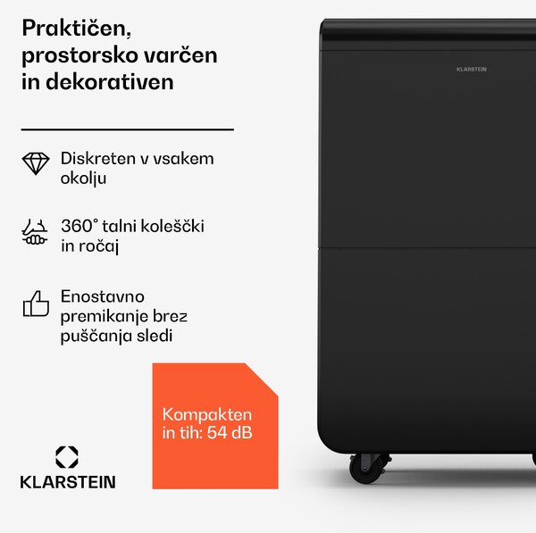 Klarstein DryFy Connect 70 razvlaževalec zraka, 70 l / dan, do 140 m², Wi-Fi, nadzor z uporabo aplikacije, 8 L rezervoar za vodo