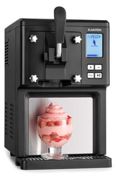 Klarstein Sweet Sundae, proizvajalec sladoleda, kompresor, 1,5 l, nerjaveče jeklo, črne barve