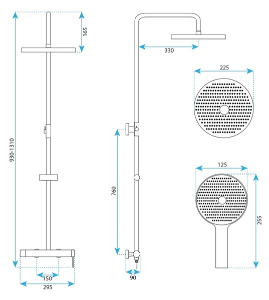 Komplet za prhanje Rea Foss Clif Brush Nickel