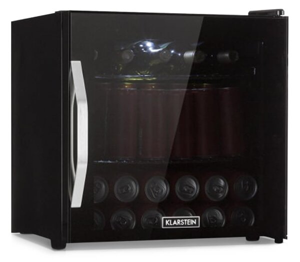 Klarstein Beersafe L Onyx, hladilnik za pijačo, E, LED, kovinske rešetke, steklena vrata, črna