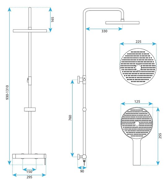 Komplet za prhanje Rea Foss Clif Brush Copper