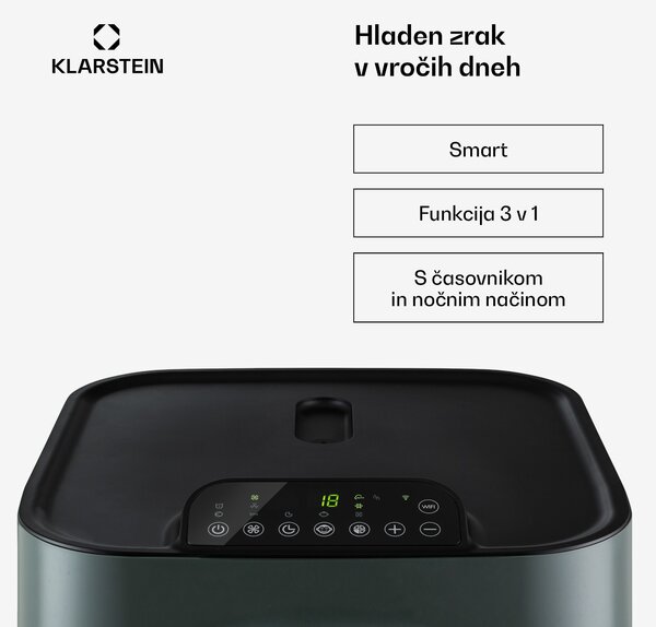 Klarstein Kraftwerk Eco Smart 11, klimatska naprava, 3 v 1, 11.500 BTU, daljinski upravljalnik, upravljanje z aplikacijami