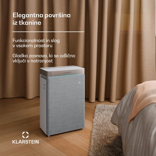 Klarstein AireLux Smart, čistilec in vlažilec zraka 2 v 1, CADR 400 m³/h, siv
