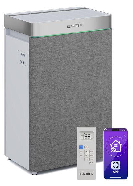 Klarstein AireLux Smart, čistilec in vlažilec zraka 2 v 1, CADR 400 m³/h, siv
