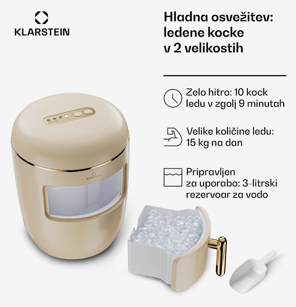 Klarstein Passau, ledomat, 2 velikosti, 15 kg/24 ur, Auto-Clean