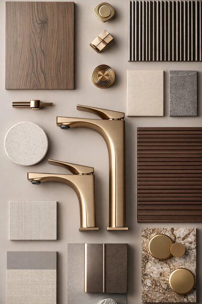 REA PREMIUM Joe Mešalnik za umivalnik Brush Gold low