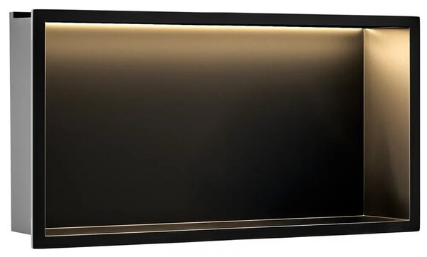 VGRAJENA KOPALNIŠKA POLICA LED 30x60 black