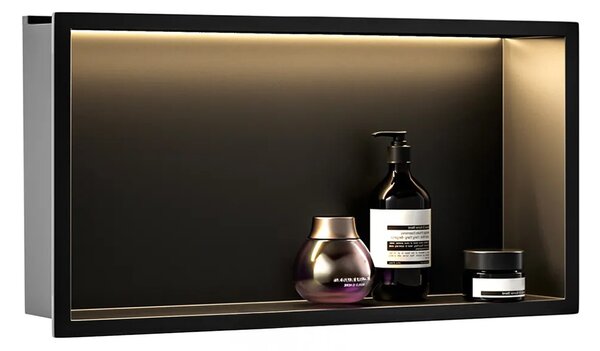 VGRAJENA KOPALNIŠKA POLICA LED 30x60 black