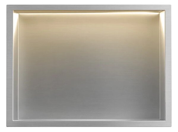 VGRAJENA KOPALNIŠKA POLICA LED 30x45 steel brush
