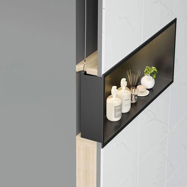 VGRAJENA KOPALNIŠKA POLICA LED 30x45 black