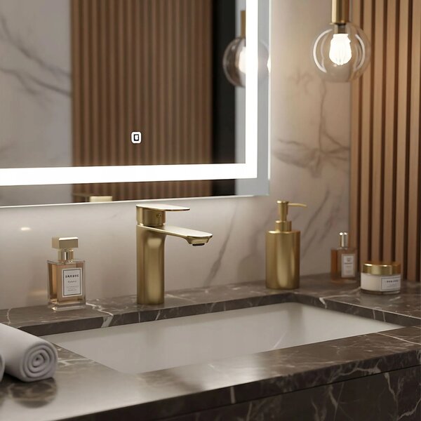 REA Drop Mešalnik za umivalnik Brush Gold low