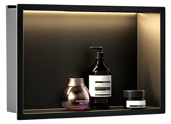 VGRAJENA KOPALNIŠKA POLICA LED 30x45 black