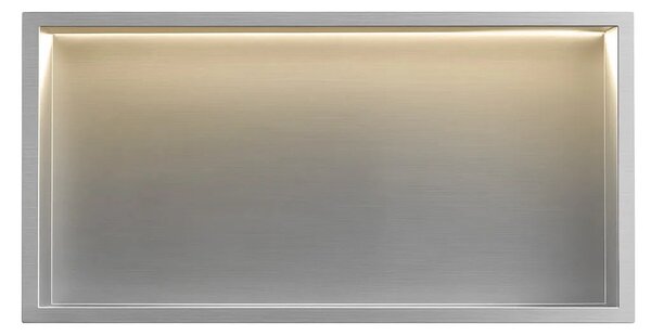 VGRAJENA KOPALNIŠKA POLICA LED 30x60 steel brush