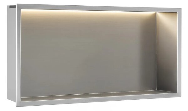 VGRAJENA KOPALNIŠKA POLICA LED 30x60 steel brush