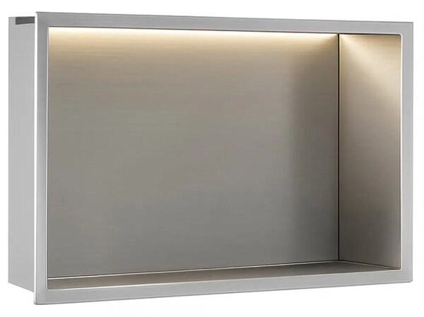 VGRAJENA KOPALNIŠKA POLICA LED 30x45 steel brush